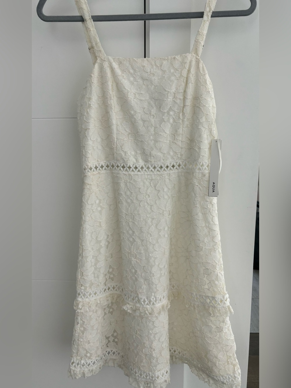Aqua White Lace Dress
